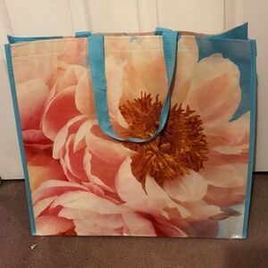 Extra Large Reusable Grocery Shopping Beach Bag Pretty Floral Design
